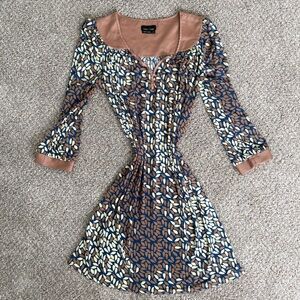 Max and Cleo Geometric Print Dress Size S